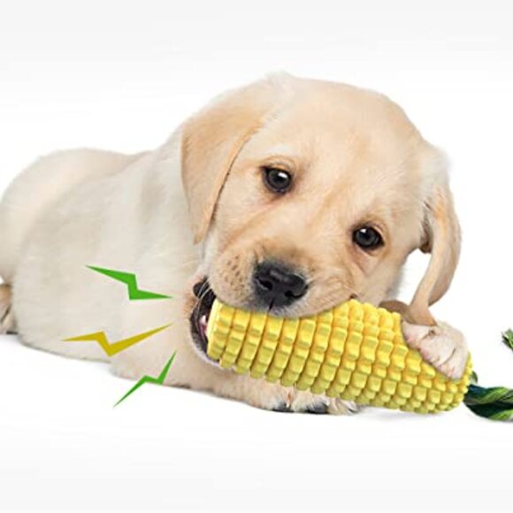 Indestructible Squeaky Chew Toy Corn Stick Durable Interactive Dog Play - Picture 5 of 7